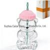 Teddy Bear Cartoon Glass Straw Cup - Cute Christmas Edition