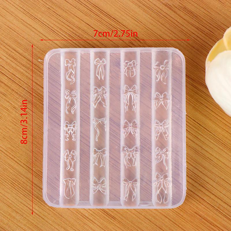 1Pcs Silicone Bow Ribbon 3D Nail Art Mold Nail Decorations Nail Stamp High Transparent Nail Charm DIY Manicure Mold