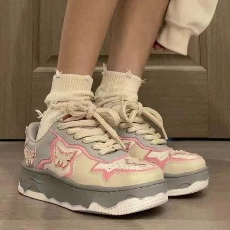 

Женские кроссовки на платформе Модные спортивные туфли Персонализированный дизайн Скейтборд Повседневные Уличные Беговые Теннисные кроссовки для женщин 40 35 серый