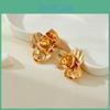 Chic Gold And Silver Alloy Floral Leaf Earrings Featuring Stunning Three-dimensional Design