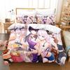 Student Dormitory Yae Sakura Bed Sheet Three-Piece Set 1.2M Bed Collapse School Animation Quilt Cover Four-Piece Set
