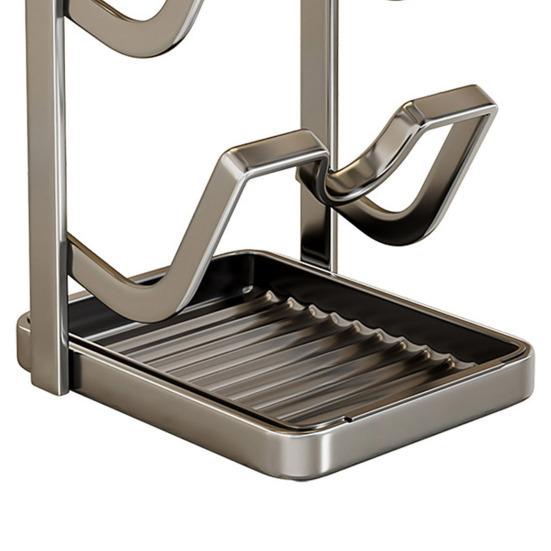 Yousheng Countertop Pot Lid Organizer Pan Lid Storage Rack with Removable Drip Tray And Spoon Rest Kitchen Counter Organizer While Cooking for Lids