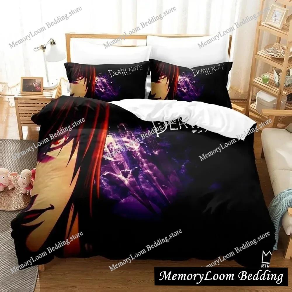 Death Anime Note Premium Luxus Bettwäsche Set Japan Cartoon Weiche Bettbezug Plüsch Bettdecke Tagesdecke Twin/Einzel Größe Bedruckt