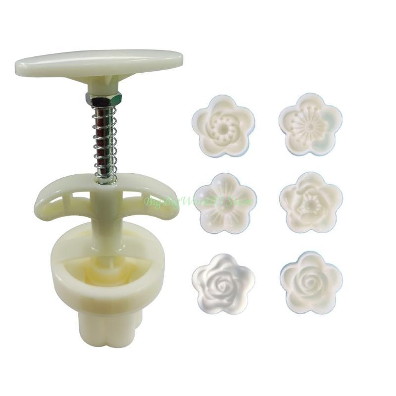 24TE Plastik Mondkuchenform Pflaumenblüte DIY Mondkuchenstempel DIY Mondkuchenformen für das Mittherbstfest Mondkuchen backen