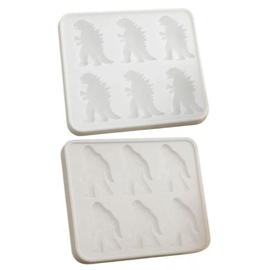 2 Bucăți Tavă de Gheață în Formă de Bigfoot Silicon Fără BPA 6 Cavități Formă Sasquatch Făcător de Cuburi de Gheață pentru Băuturi de Petrecere de Halloween Ciocolată Săpun Gadget de Bucătărie