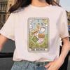 Women Tarot The Lovers Print Tshirt 90S Tshirt Trend Cartoon Summer Fashion Print Short Sleeve Clothes Tops Tees Tshirt T-Shirt