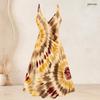 Women Plus Size Printed Two Piece Set Short Sleeve Cardigan Strappy V Neck Flared Dress