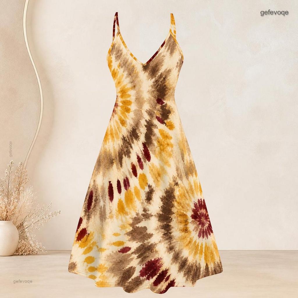 Women Plus Size Printed Two Piece Set Short Sleeve Cardigan Strappy V Neck Flared Dress