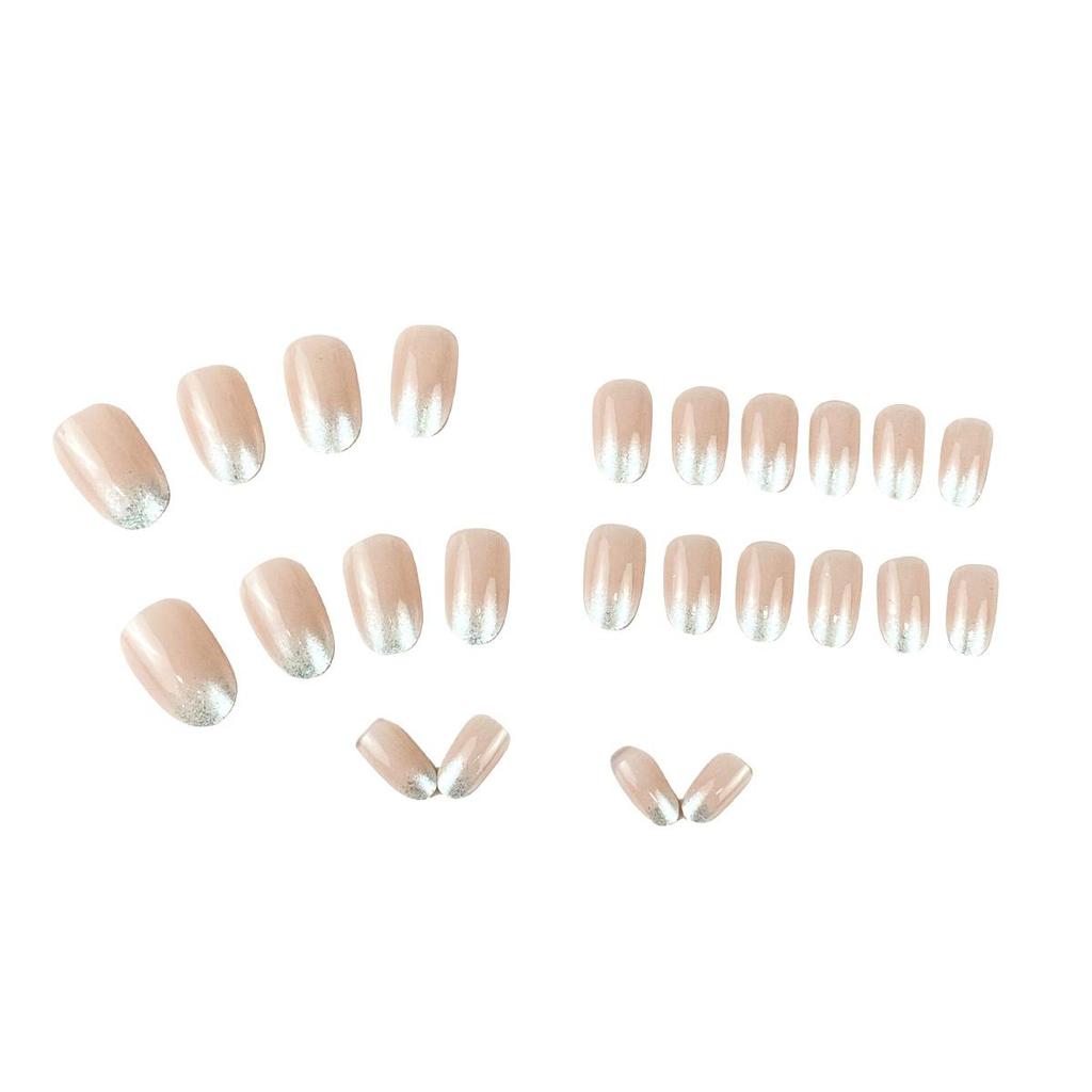 Gradient Pink Press-On Oval Nails - Removable, Wearable, and Chic