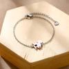 Geometric Animal Bracelet Featuring Dog Cat Owl And Dolphin Charms Minimalist Fashion Jewelry