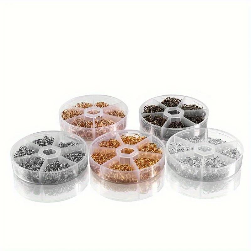 970Pcs DIY Jewelry Earring Accessories 4/5/6/7/8/10mm Single Loop Hanging Ring Ornament Open Ring Earring Chain Material Boxed