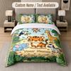 Wildlife Animals Theme Custom Text Or Name 3Pcs Bedding Set 1 Flat Sheet & 2 Pillowcases Personalized Home Bedding