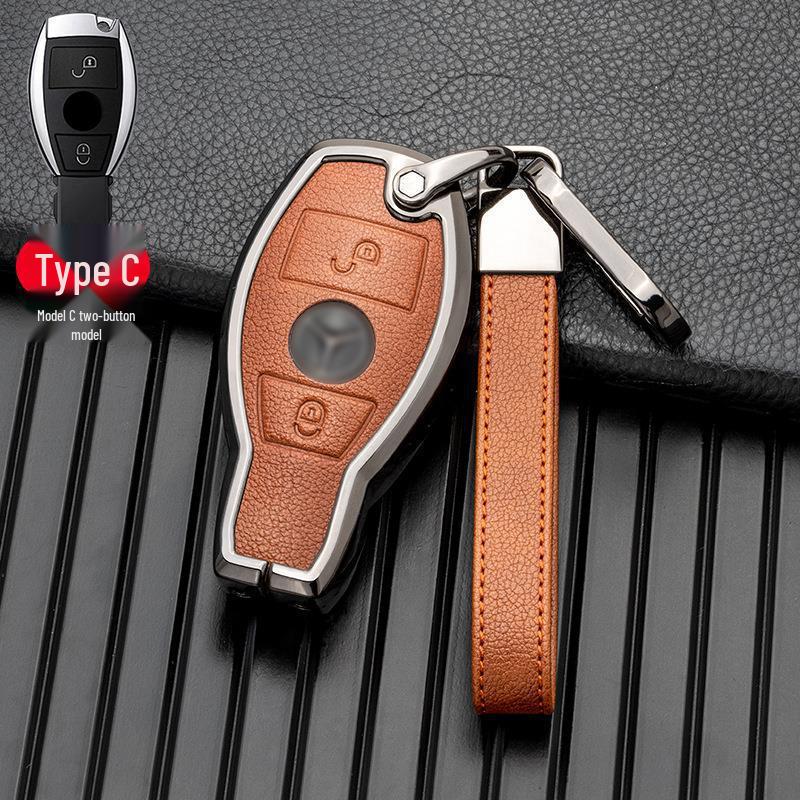 Compatible with Mercedes-Benz GLA, GLC, V-Class, A-Class, and C-Class 2018-2019 Models, This Two/three-button Full-cover Metal Key Case.