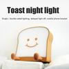 Cute Cartoon Night Light Toast Bread LED Night Lamp Rechargeable Portable Silicone Bedroom Bedside