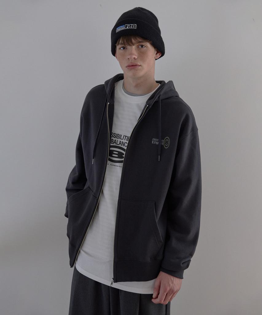 Po8 8Symbol Zip-Up Hoodie - Dark Gray