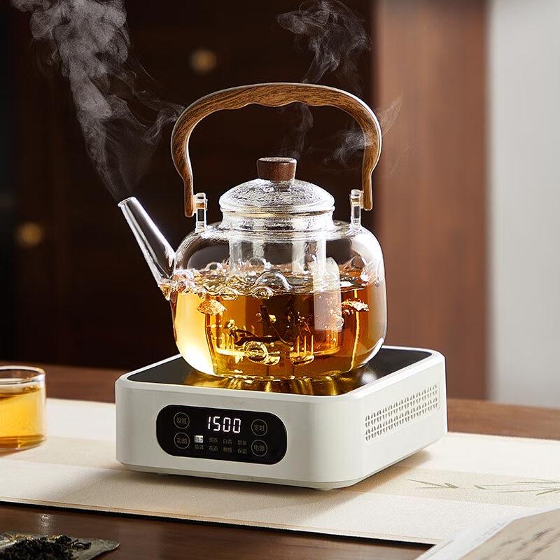 Electric Glass Tea Kettle & Ceramic Stove Set