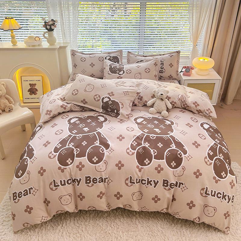 Fresh and Pastoral Style of Plants and Flowers, Dormitory Home Three-piece Set, Four-piece Set, Silky Soft and Delicate Bedding