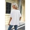 HNXC Spring Summer Solid-color Round-neck Loose Short-sleeved T-shirt Top for Women