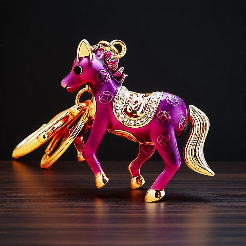 Pony Car Schlüsselanhänger Tasche Anhänger Metall Schlüsselanhänger Jahr des Pferdes