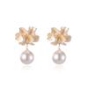 Pearl Flower Ball Earrings Temperament Premium Tufted Rose Stud Earrings Commuter Dating Gentle Light Luxury Versatile Earrings