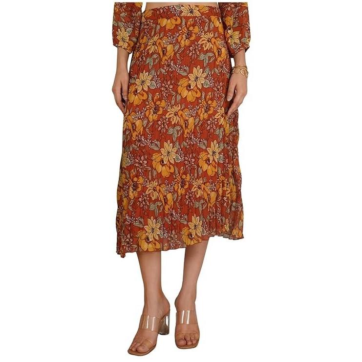 Indian Bollywood Summer Wear Skirt Dress Women Designer Georgette Pleated Skirt XS