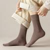 Female Spring and Autumn Tide Retro Pure Color All Go Together To Smoke In The Tube Cotton Socks