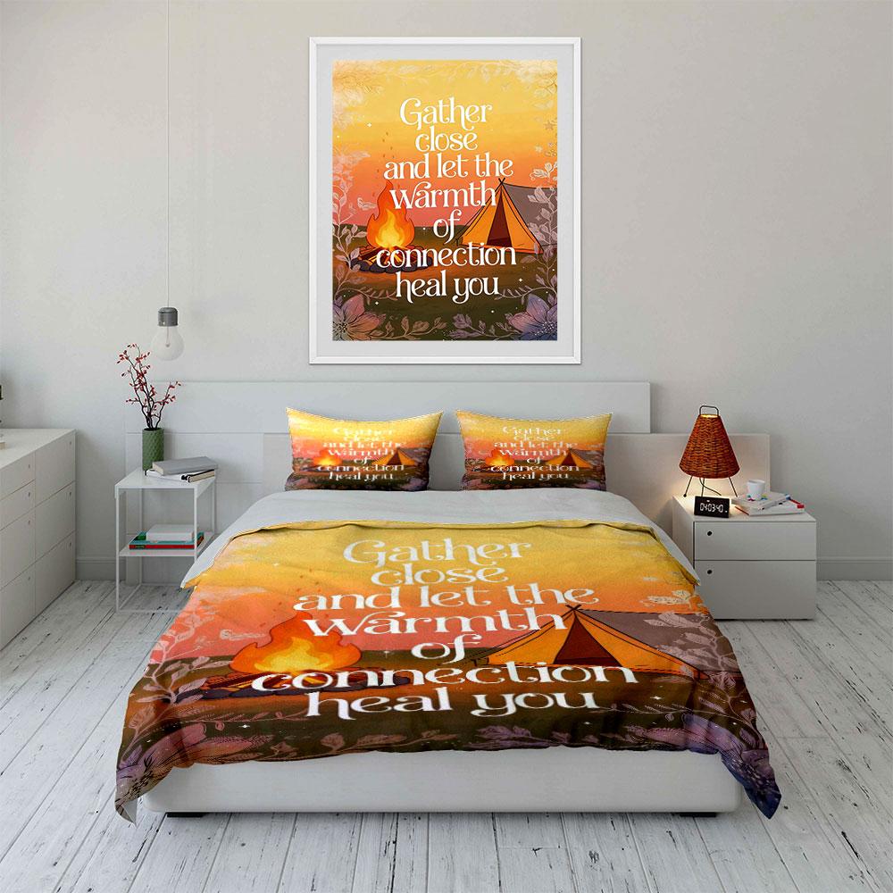 Campfire, Tent, Flowers Design. Bedding Sets Duvet Cover Sets Duvet Covers Pillowcases(1 * Duvet Cover 2 * Pillowcases Without Duvet Insert)