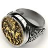 Retro Herrenringe Cosplay Accessoire Legierung Heiliger Georg Porträt Römischer Soldat Ring