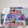 Huntrix Saja Boys KPop Demon Hunters Blanket  Plush Vintage Warm Throw Blanket for Home Autumn/Winter