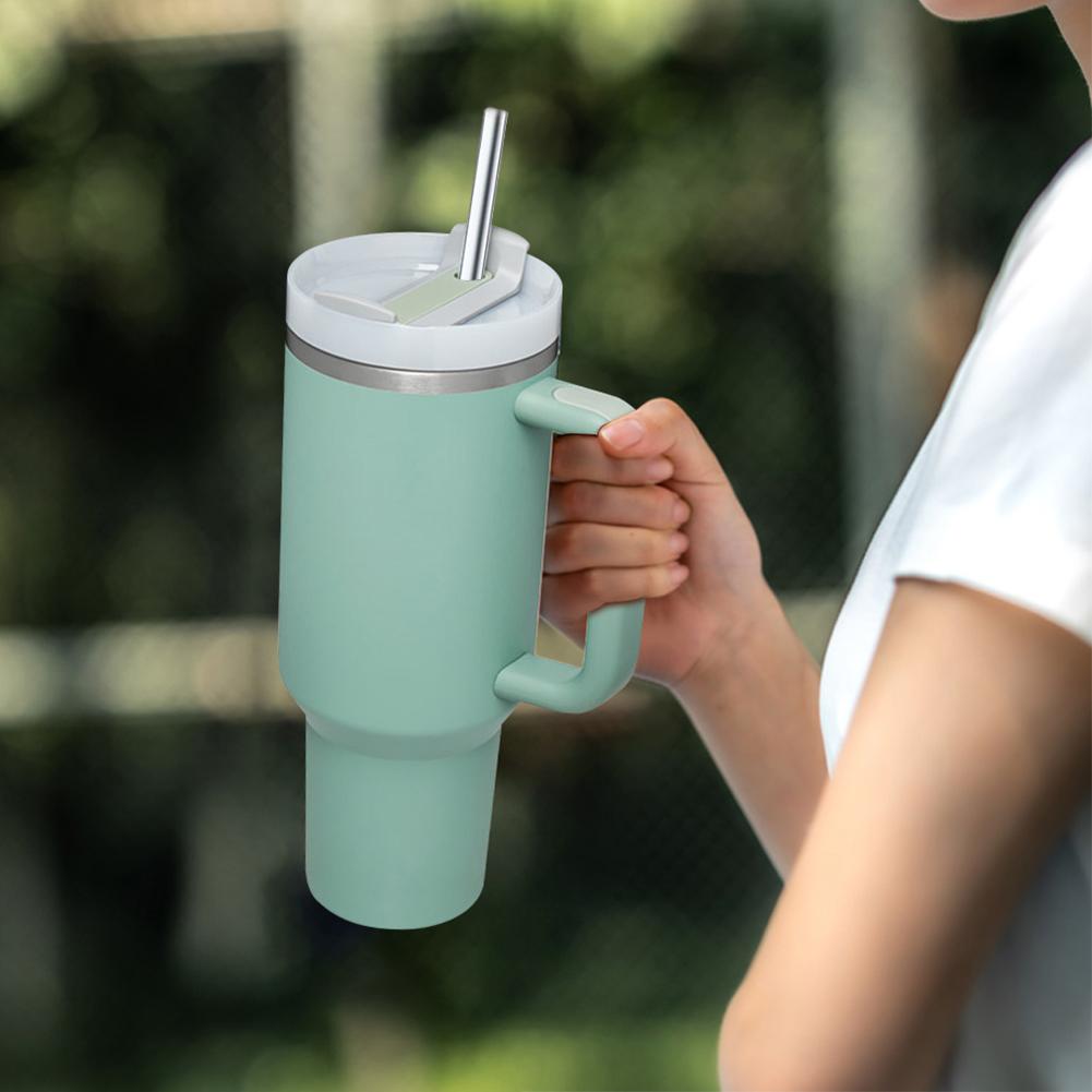 4 Stück Edelstahl-Trinkhalme mit Reinigungsbürste Ersatzhalme Lange Trinkhalme für Stanley 40oz Tasse Zubehör