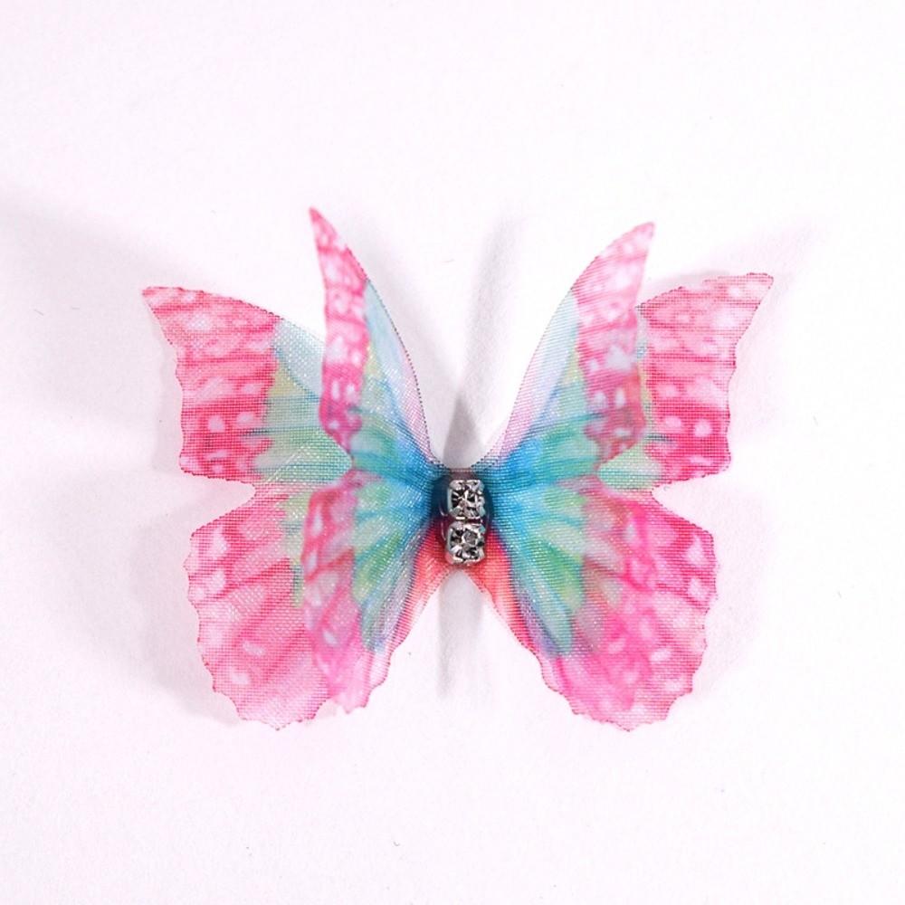 50 ks 3D organzové látkové motýlí aplikace Barevné nášivky na oblečení Šití Svatební doplňky do vlasů