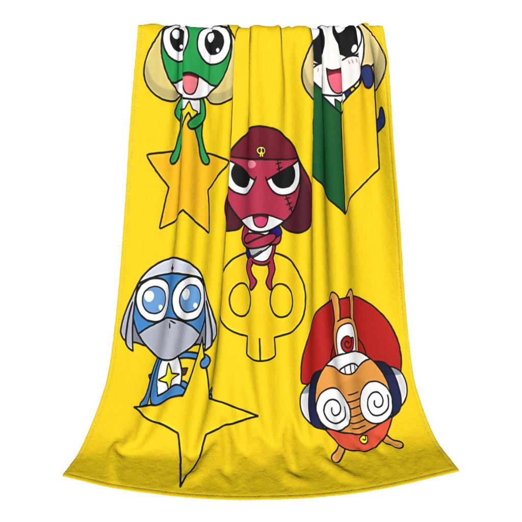 Funny Keroro Manga Blanket Soft Fleece  Cozy Throw Blanket Machine Washable