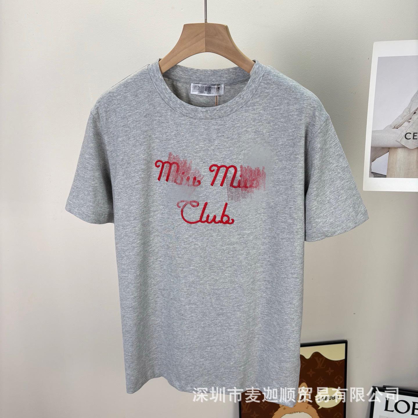 Miu Home Women s Pure Cotton Embroidered Short Sleeve Top - Early Spring Collection Small серый