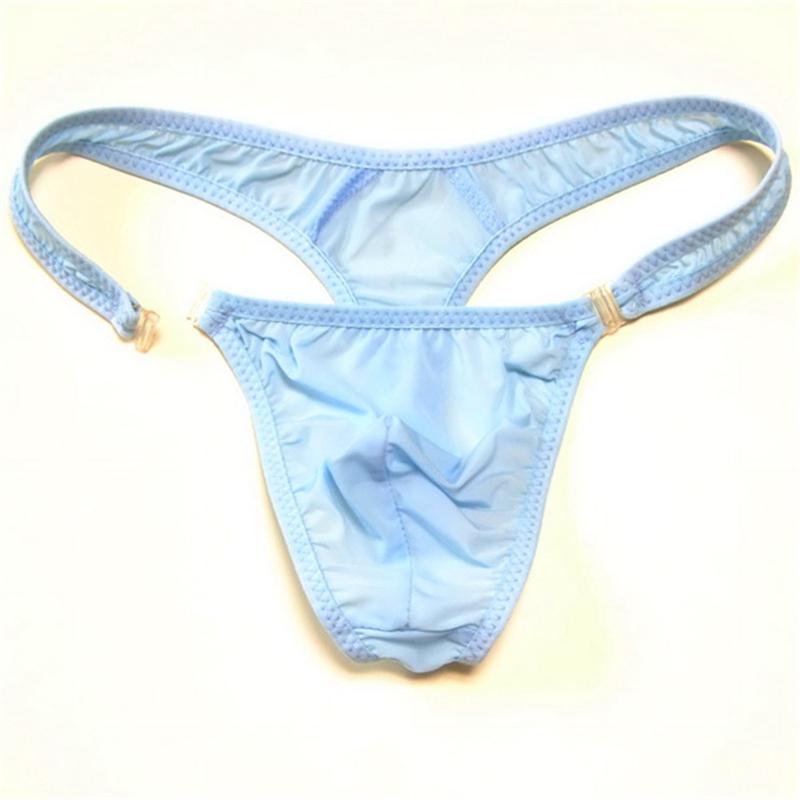 2019 Hot M/L/XL Translucent Mens Nylon Thongs Men Sexy Button Bikini Briefs Gay G-string/Jocks/Tanga/T-back Gay Underwear