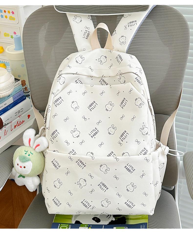 School Bag Printed Student Backpack Letter Backpack, Versatile for Middle and High School Students and Girls, Casual for Class, Large Capacity Fresh