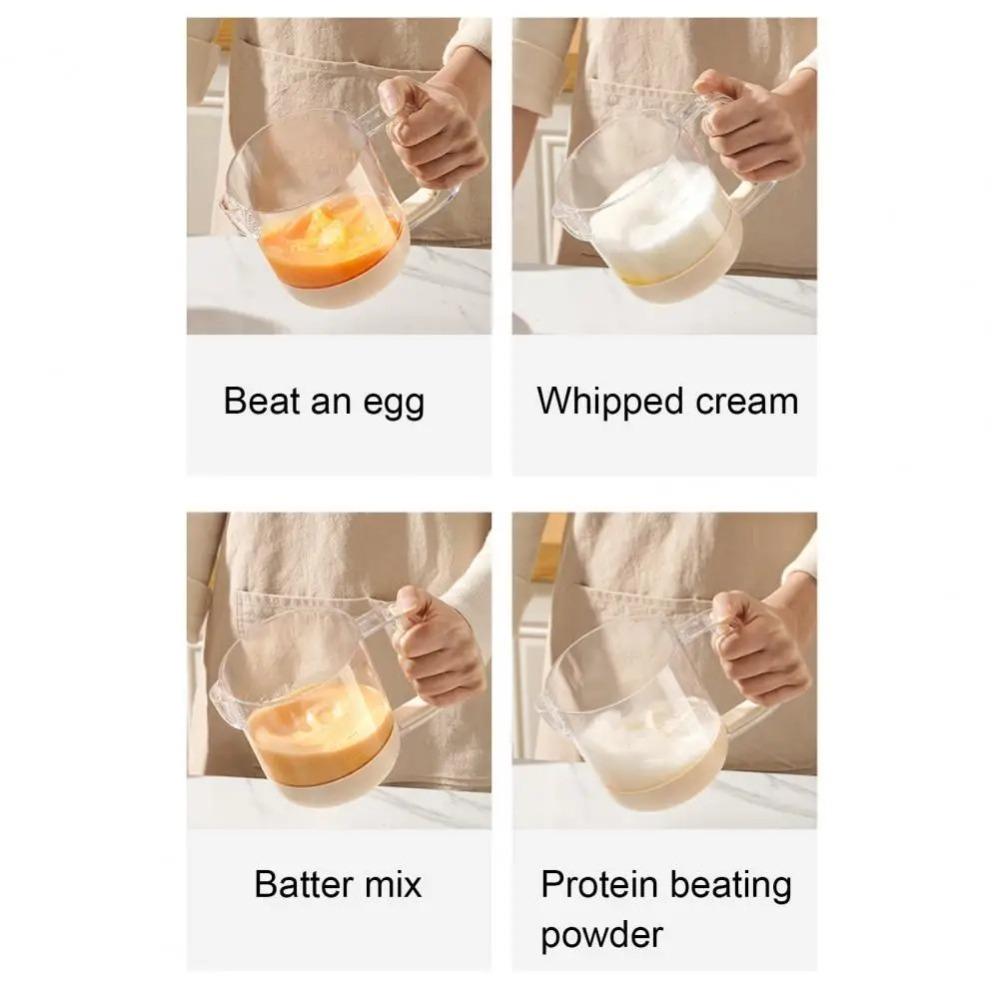 Dust-proof Egg Beater with Clear  Scale Liquid Mixing Cup Multi-Functionl Mixing Cup Whisk  Baking