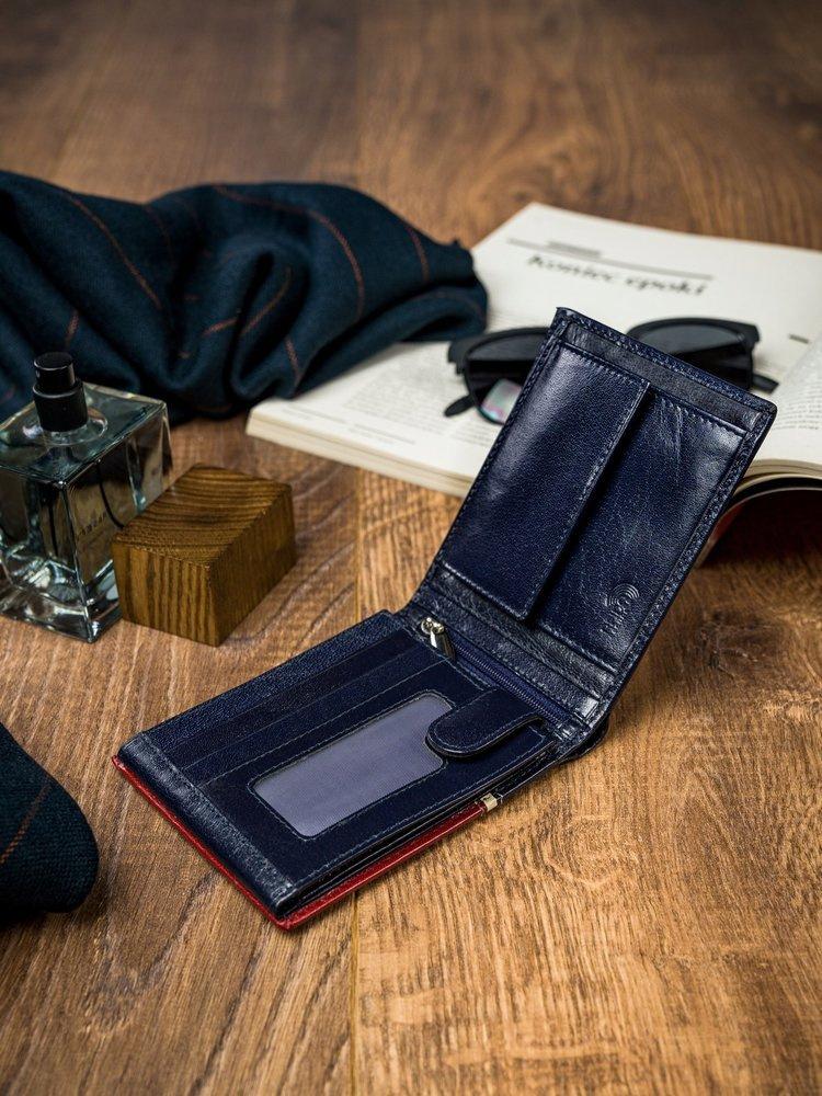 Horizontal two-tone men's wallet made of genuine leather HQ - Rovicky