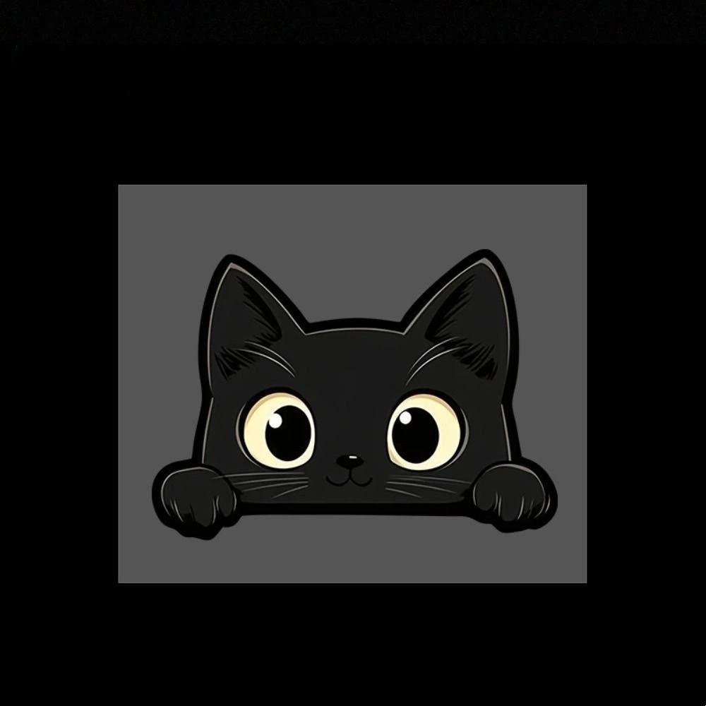 Peek-a-Boo PVC Decals Black Car Styling Cover Creative Car Stickers Funny Kitty Decals  Laptop