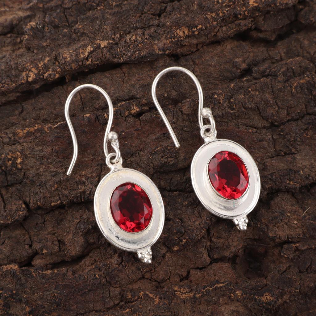 Bijuterii cu Piatră Prețioasă Rubelit Roz, Cercei din Argint Sterling 925, Cercei Fermecători Făcuți Manual, Cercei Boemi cu Rubelit Pentru Cadou pentru Bunică