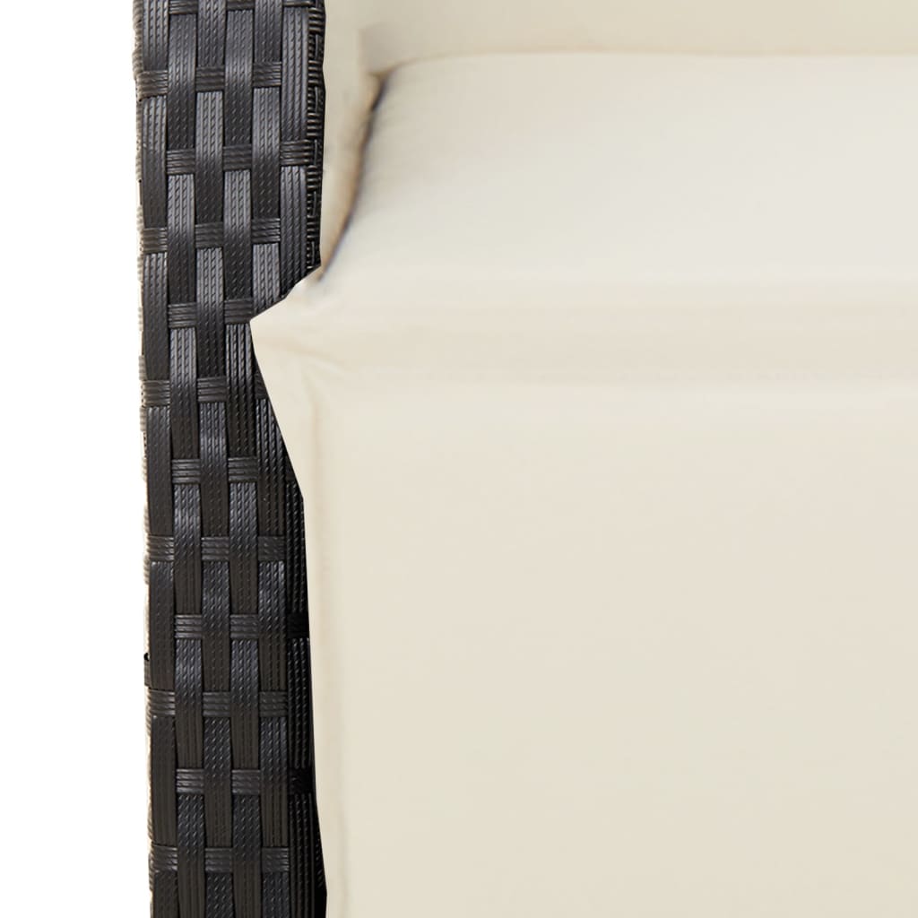 Vidaxl 5-Cz. Garden Furniture Set With Cushions, Black, Poly Rattan