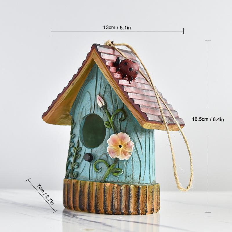 Resin Bird House Crafts Bird s Nest Garden Garden Villa Balcony Wall Hanging Garden Landscaping Outdoor Decoration Bird s Nest