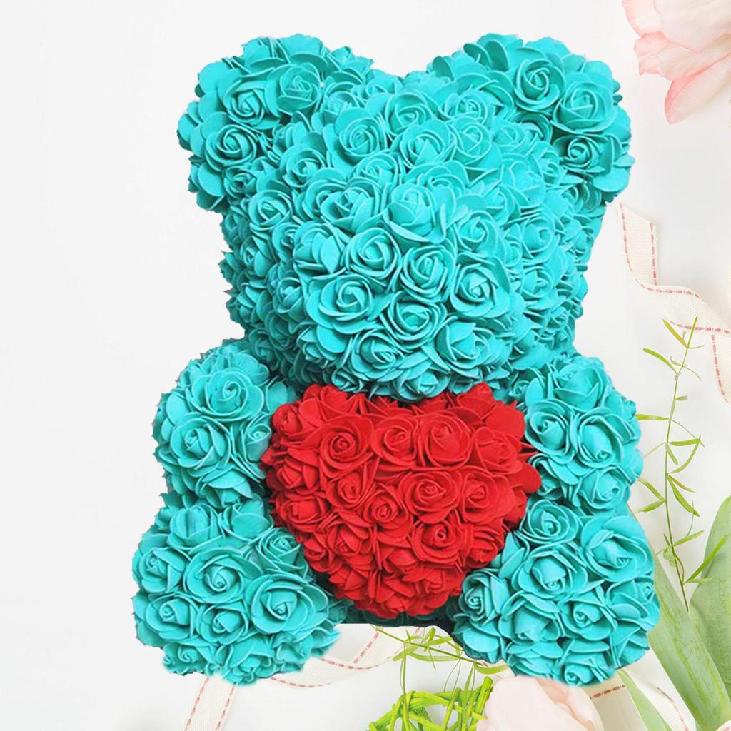 Ursuleț din Trandafiri Conservați: Festivalul Qixi, Cadou de Ziua Îndrăgostiților și de Ziua Mamei, Buchet de Flori pentru Prietenă, Ornament de Ziua de Naștere.