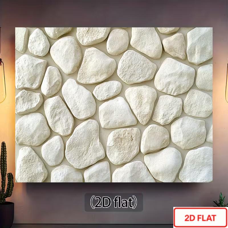2D Textured White Stone Backdrop, Rustic Rock Wall Decoration Background