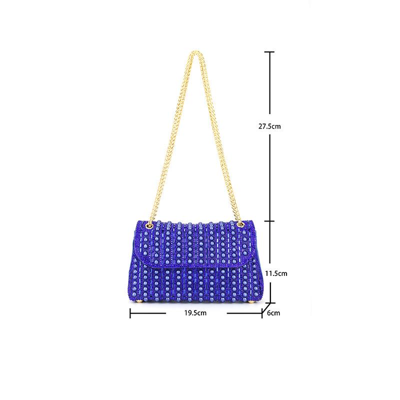 

Women Beaded Evening Clutch Sparkly Handbag with Rhinestone Party Prom Banquet Lady Clutch Purse Underarm Pouch Shoulder Bag синий