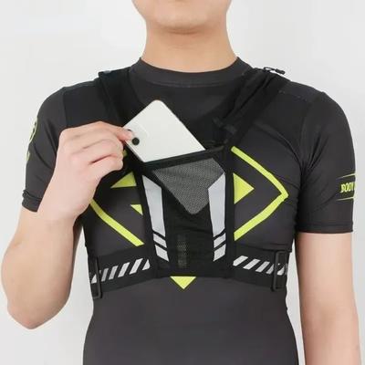 Leichter reflektierender Laufrucksack Verstellbarer Gurt Kartenfach Sport-Laufweste Trainings-Reißverschlusstasche