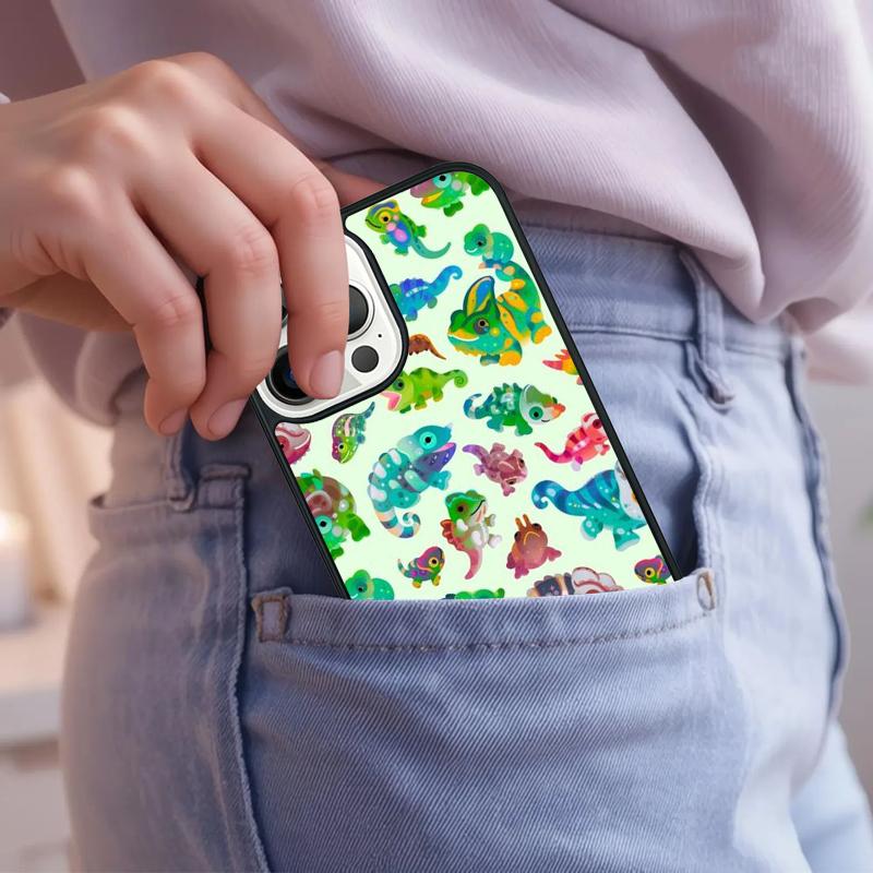 animal Chameleon Phone Case For iPhone 17 Air 15 16e 14 13 Pro Max Coque 12 11 Pro Max PLUS cover