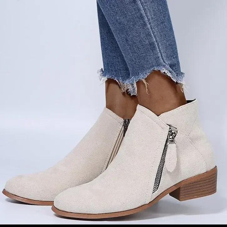 Women's Ankle Boots Autumn Square Heel Boots Platform Sexy Women's Khaki High Heels Shoes 2025 New Winter Boots