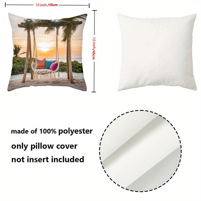 Floral Swing Cushions Beach Sunset Wisteria Design Polyester pillowcase, sofa decorative cushion cov Headboard Pillow