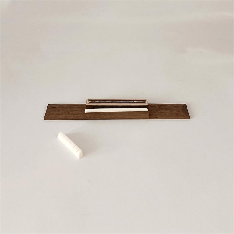6 String Acoustic Guitar Bridge Rosewood Guitar Bridge with Imitation Cattle Bone Nut Saddles Guitar Accessories