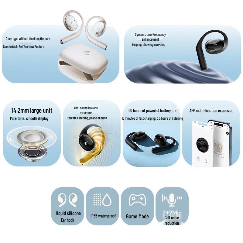 Edifier X Fit Open-Ear Bluetooth Sports Headphones